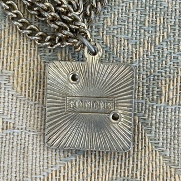 EMMONS Blue Enamel Pearl Flower Gold Choker NECKLACE - Picture 11 of 11